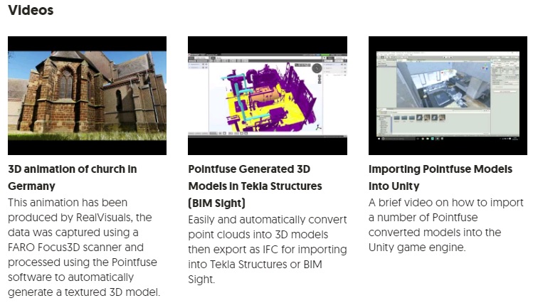 Product videos Pointfuse